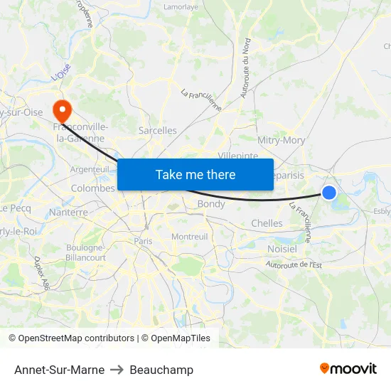 Annet-Sur-Marne to Beauchamp map