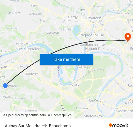 Aulnay-Sur-Mauldre to Beauchamp map