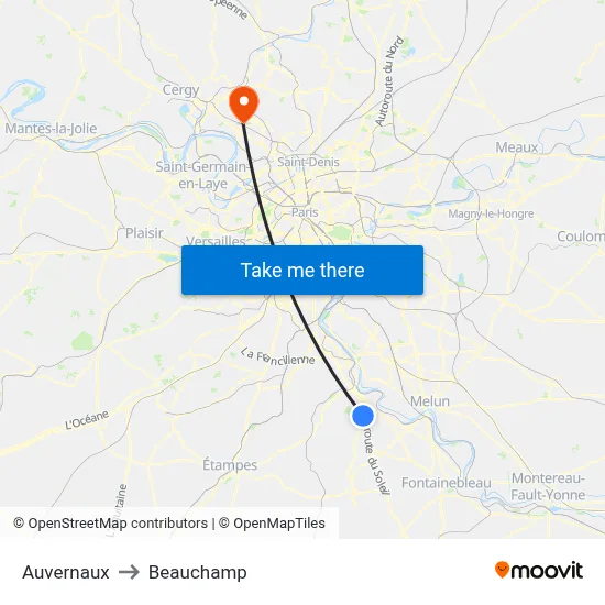 Auvernaux to Beauchamp map