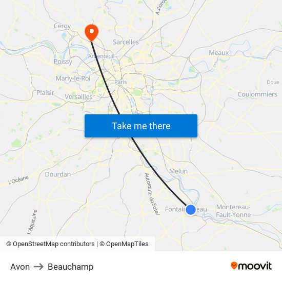 Avon to Beauchamp map