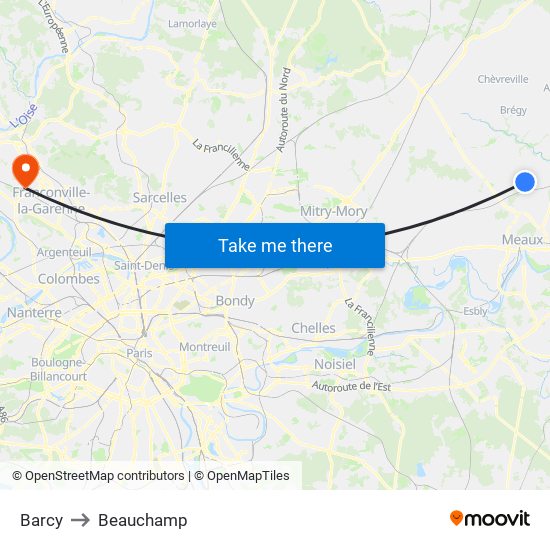 Barcy to Beauchamp map
