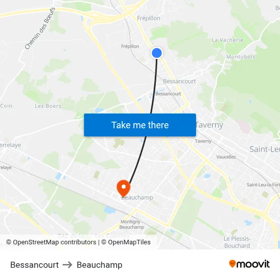 Bessancourt to Beauchamp map