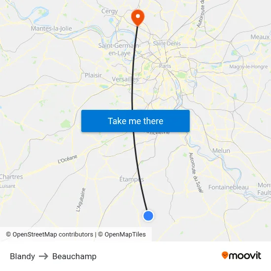 Blandy to Beauchamp map