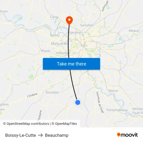 Boissy-Le-Cutte to Beauchamp map
