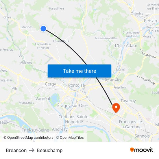 Breancon to Beauchamp map