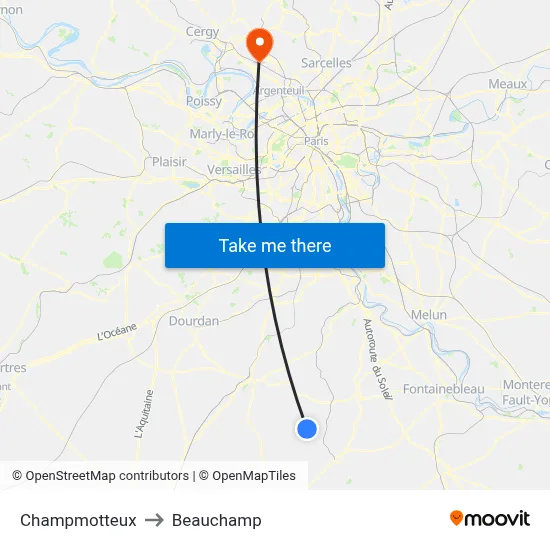 Champmotteux to Beauchamp map