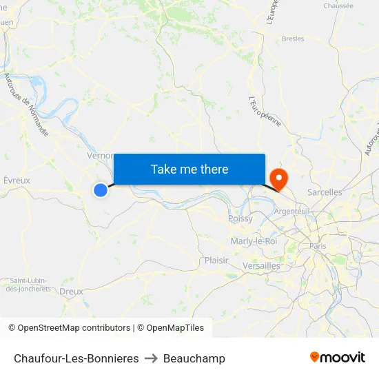 Chaufour-Les-Bonnieres to Beauchamp map
