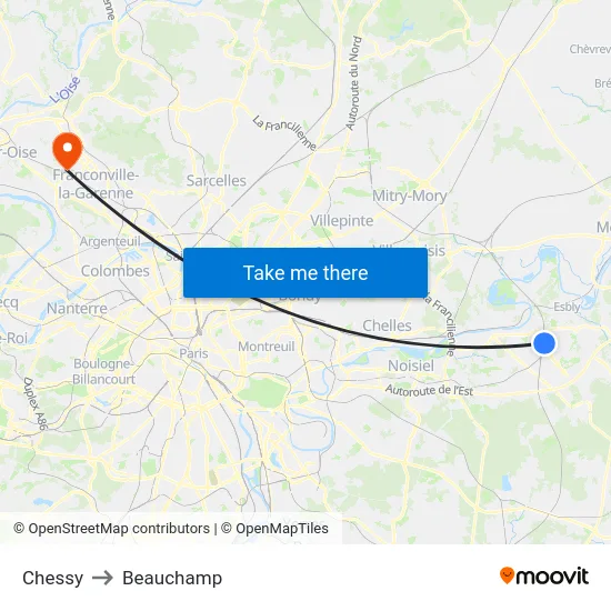 Chessy to Beauchamp map