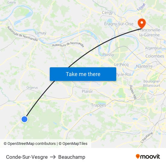 Conde-Sur-Vesgre to Beauchamp map