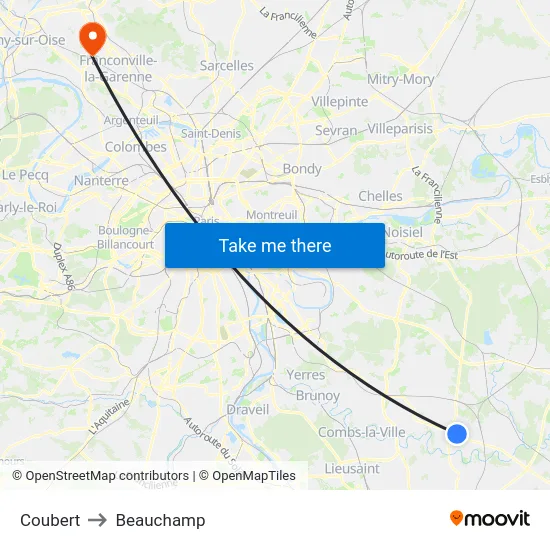 Coubert to Beauchamp map