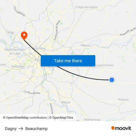Dagny to Beauchamp map