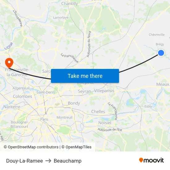 Douy-La-Ramee to Beauchamp map