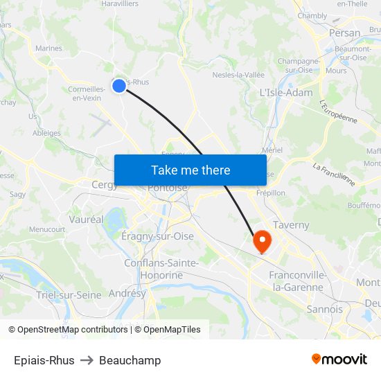 Epiais-Rhus to Beauchamp map