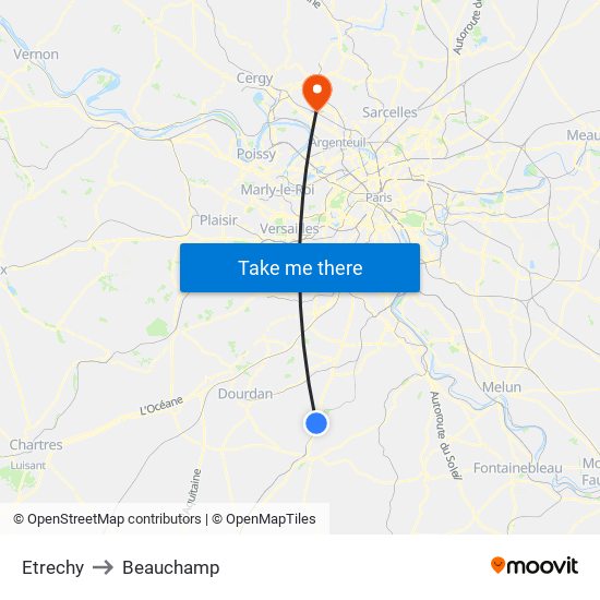 Etrechy to Beauchamp map
