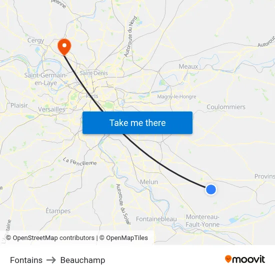 Fontains to Beauchamp map