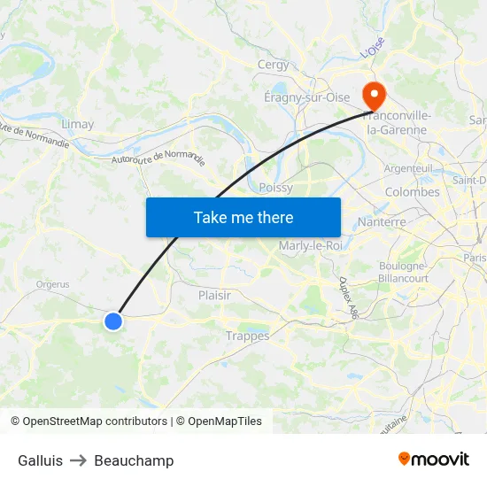 Galluis to Beauchamp map