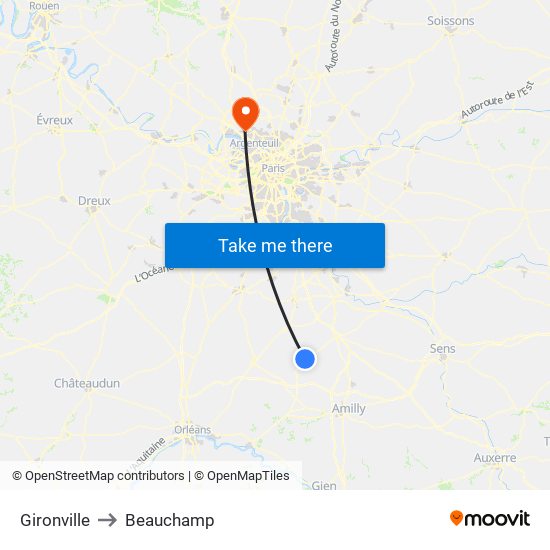 Gironville to Beauchamp map