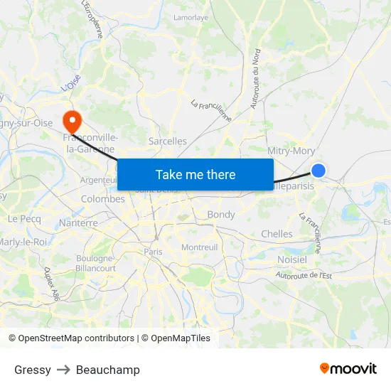 Gressy to Beauchamp map