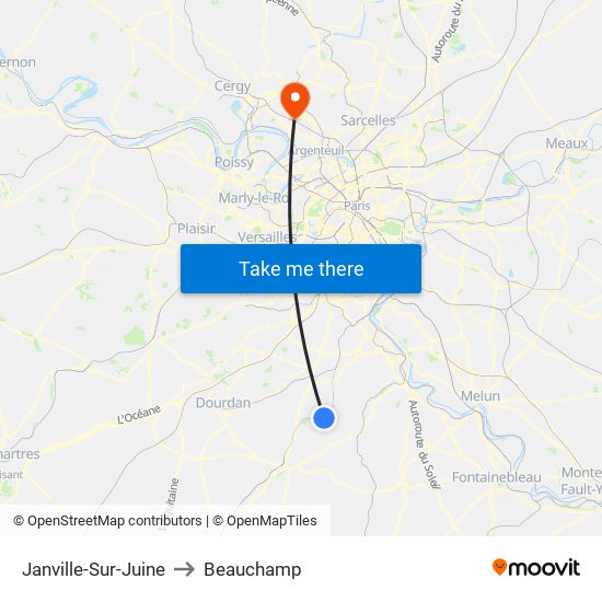 Janville-Sur-Juine to Beauchamp map