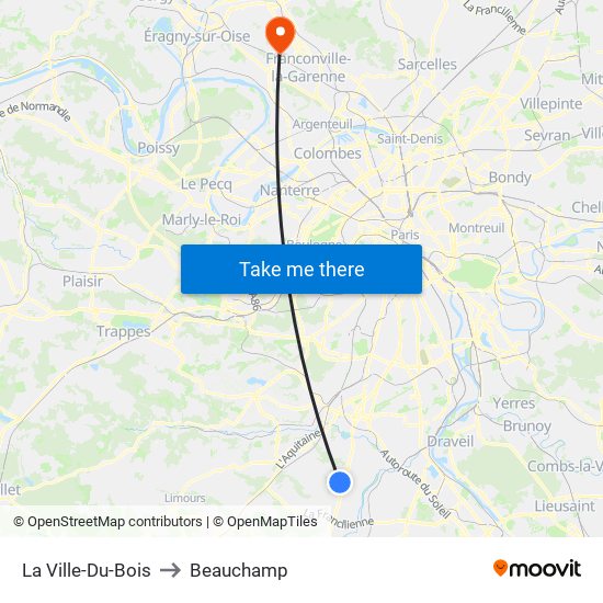 La Ville-Du-Bois to Beauchamp map