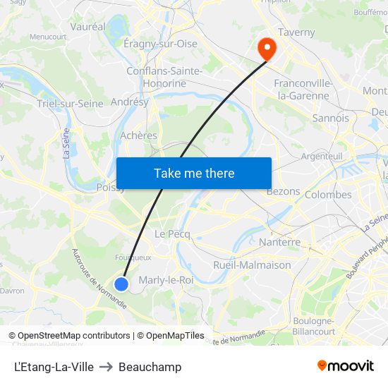 L'Etang-La-Ville to Beauchamp map