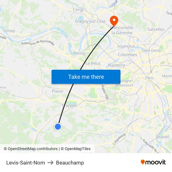 Levis-Saint-Nom to Beauchamp map