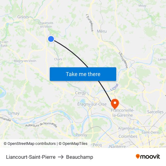 Liancourt-Saint-Pierre to Beauchamp map