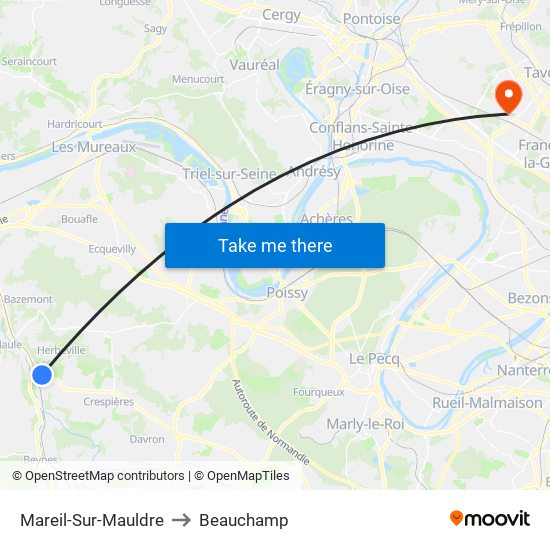 Mareil-Sur-Mauldre to Beauchamp map