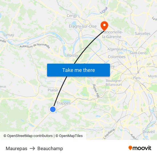 Maurepas to Beauchamp map