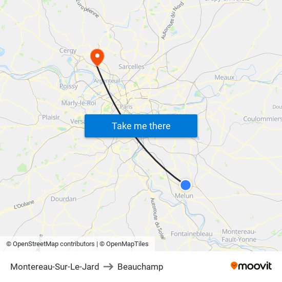 Montereau-Sur-Le-Jard to Beauchamp map