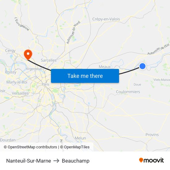 Nanteuil-Sur-Marne to Beauchamp map