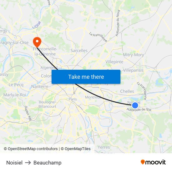 Noisiel to Beauchamp map