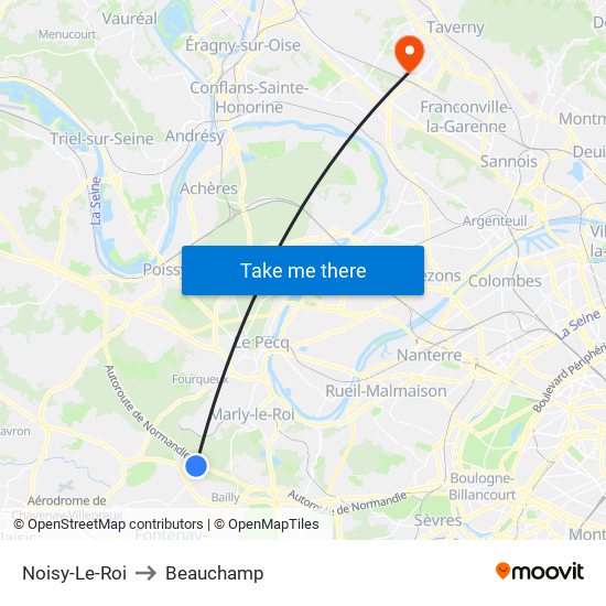 Noisy-Le-Roi to Beauchamp map