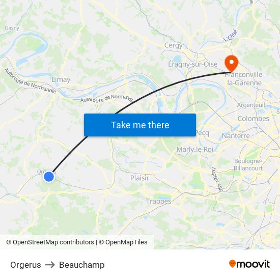 Orgerus to Beauchamp map