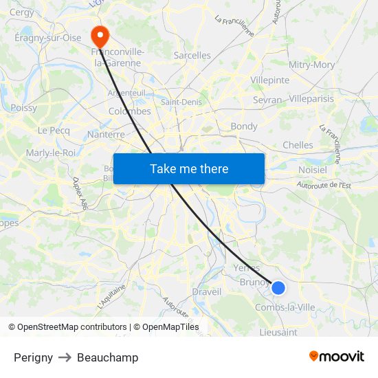 Perigny to Beauchamp map