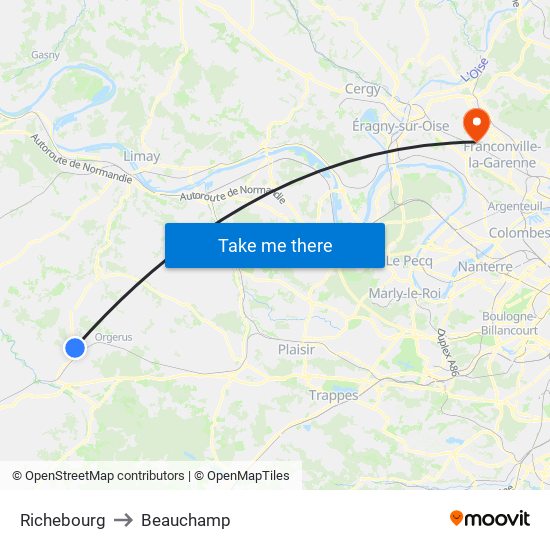 Richebourg to Beauchamp map