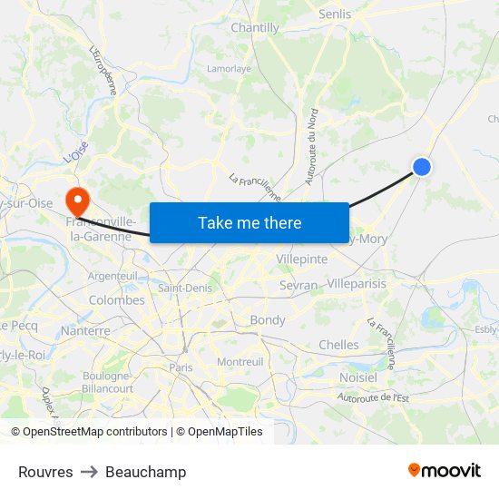 Rouvres to Beauchamp map
