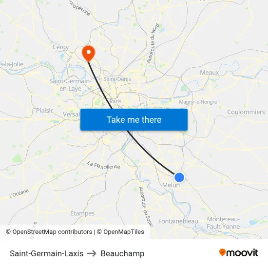 Saint-Germain-Laxis to Beauchamp map