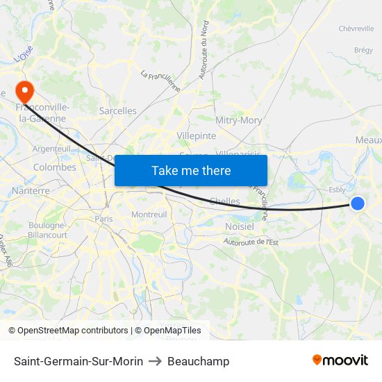 Saint-Germain-Sur-Morin to Beauchamp map