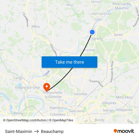 Saint-Maximin to Beauchamp map