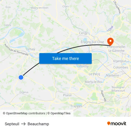 Septeuil to Beauchamp map