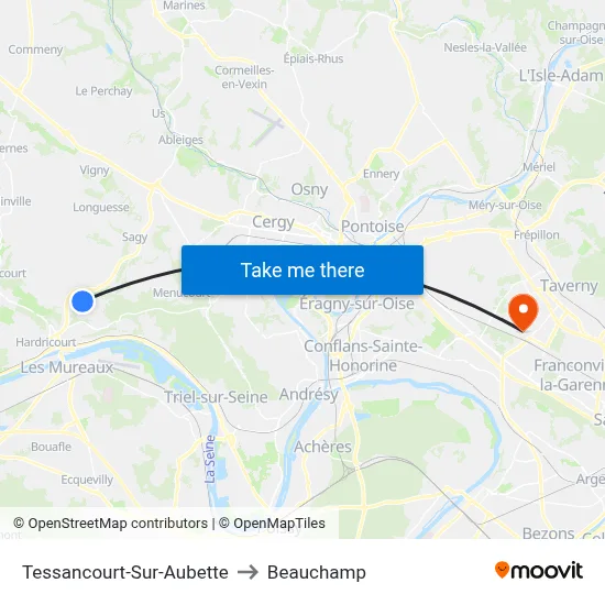 Tessancourt-Sur-Aubette to Beauchamp map