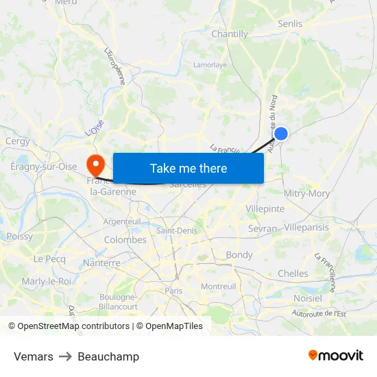 Vemars to Beauchamp map