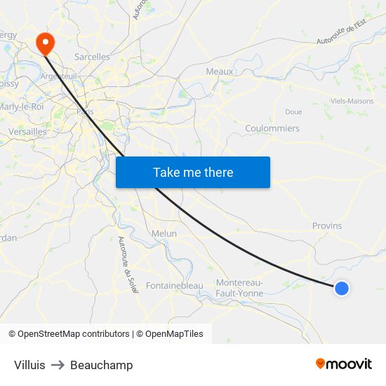 Villuis to Beauchamp map