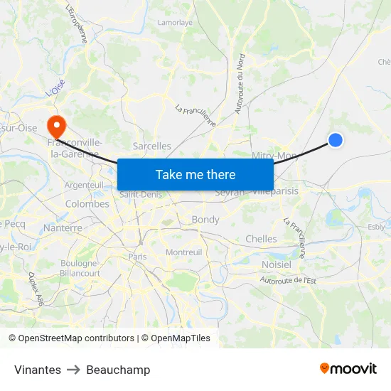 Vinantes to Beauchamp map