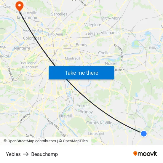 Yebles to Beauchamp map