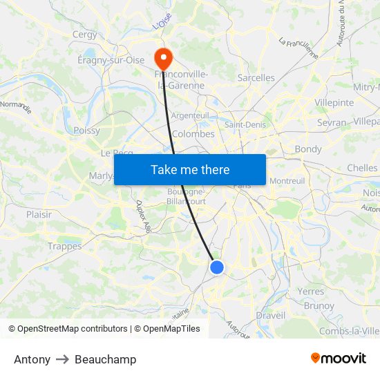 Antony to Beauchamp map
