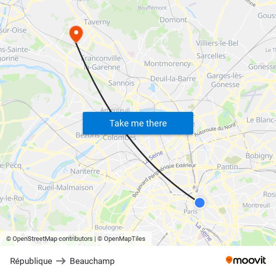 République to Beauchamp map