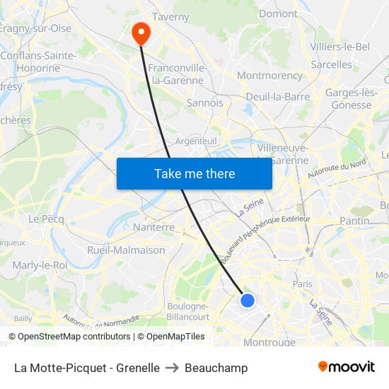 La Motte-Picquet - Grenelle to Beauchamp map