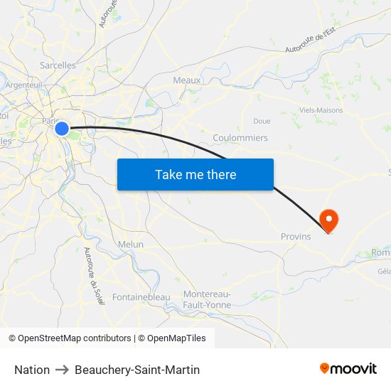 Nation to Beauchery-Saint-Martin map